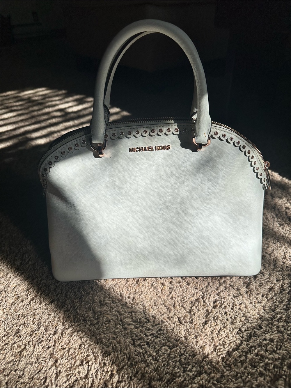 Michael Kors White Scalloped Emmy Satchel - Picture 2 of 5